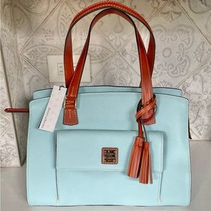 Dooney & Bourke - Pebbled Gain Leather Shoulder Bag - Pale Blue
